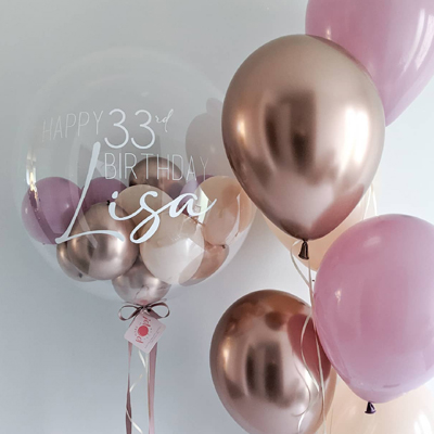 helium balloon bouquet custom colours